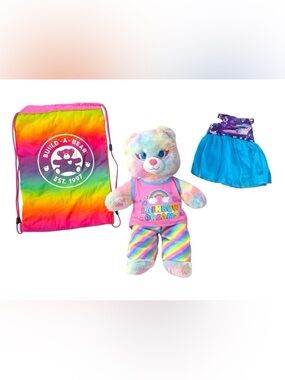 Build A Bear Beary Fairy Rainbow Plush Outfit Bag Bundle Set
